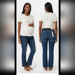 Madewell Maternity Kick Out Jeans Size 31 Mid Rise Ankle Length Stretch